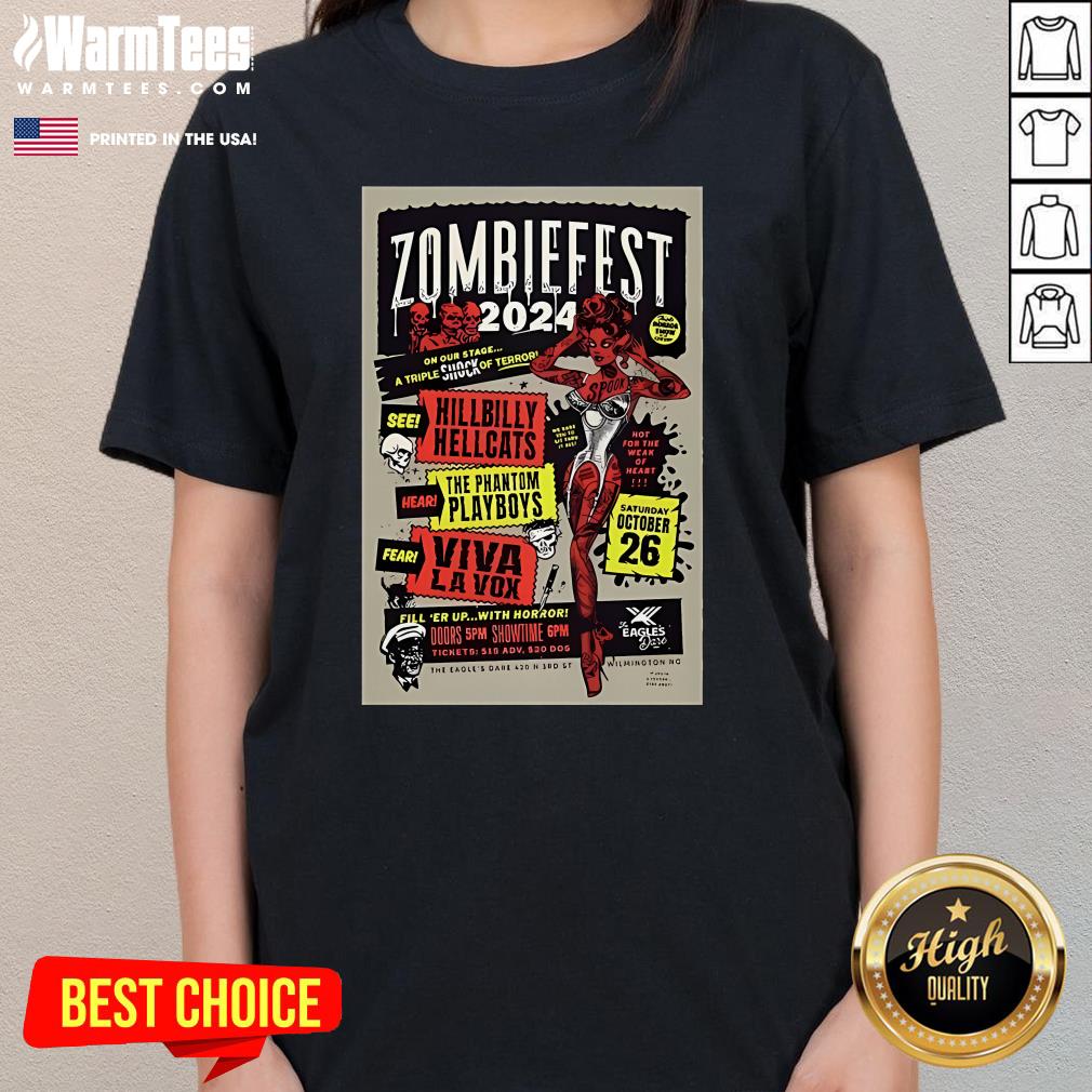 Official Zombiefest The Eagle's Dare In Wilmington Nc October 26 2024 Tour Ladies-Tee