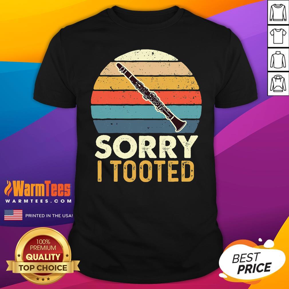 Premium Sorry I Tooted Retro Clarinetist Clarinet Player Sunset T-Shirt