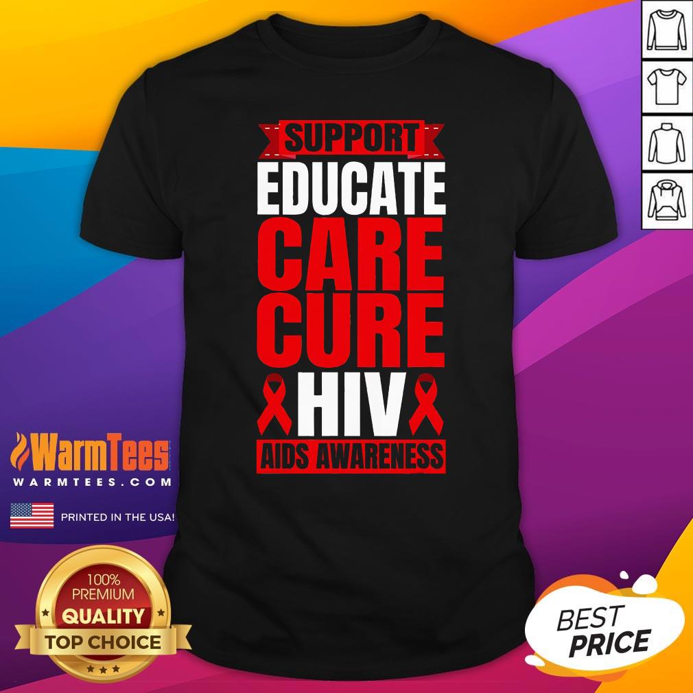Pretty Hiv Awareness Red Ribbon World Aids Day Fighters T-Shirt