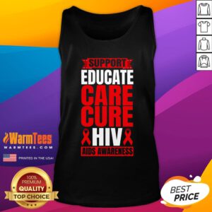 Pretty Hiv Awareness Red Ribbon World Aids Day Fighters Tank-Top