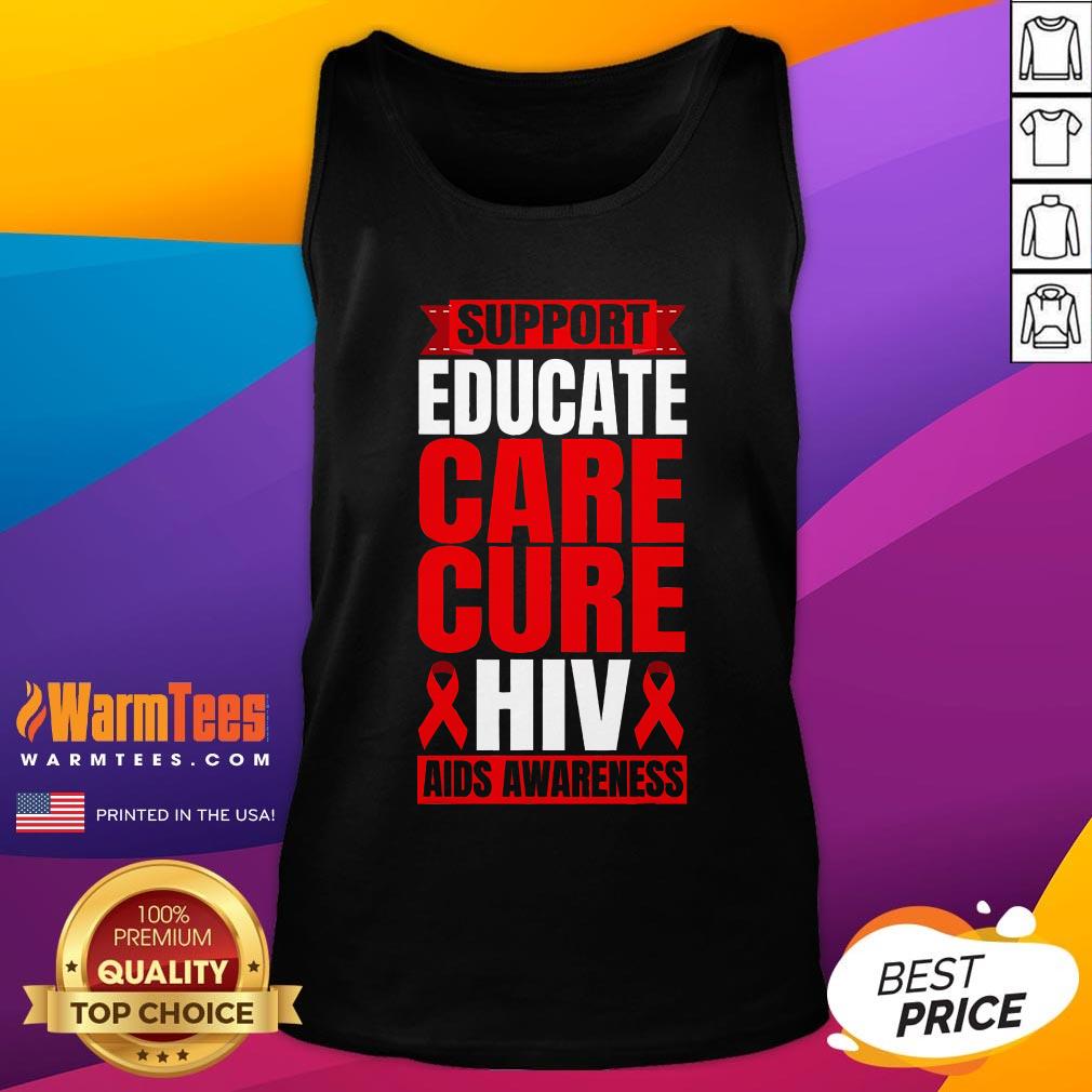 Pretty Hiv Awareness Red Ribbon World Aids Day Fighters Tank-Top
