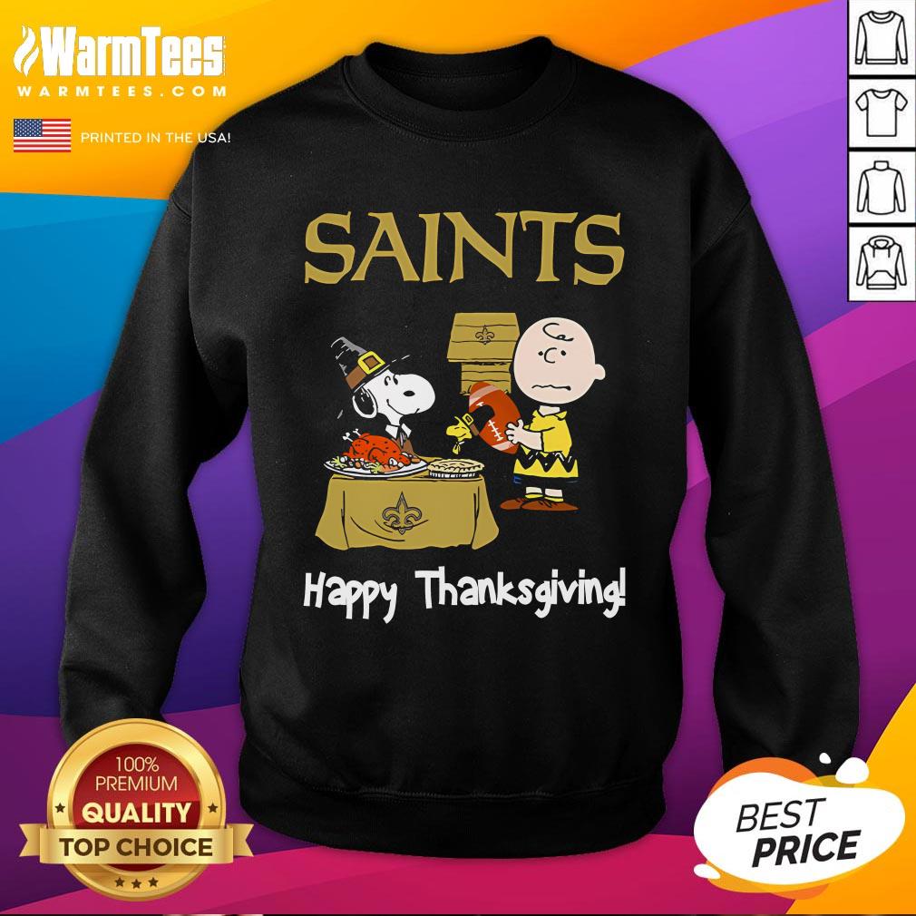 Top Peanuts New Orleans Saints Football Happy Thanksgiving Sweatshirt