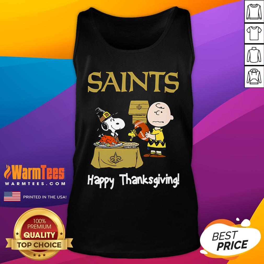 Top Peanuts New Orleans Saints Football Happy Thanksgiving Tank-Top
