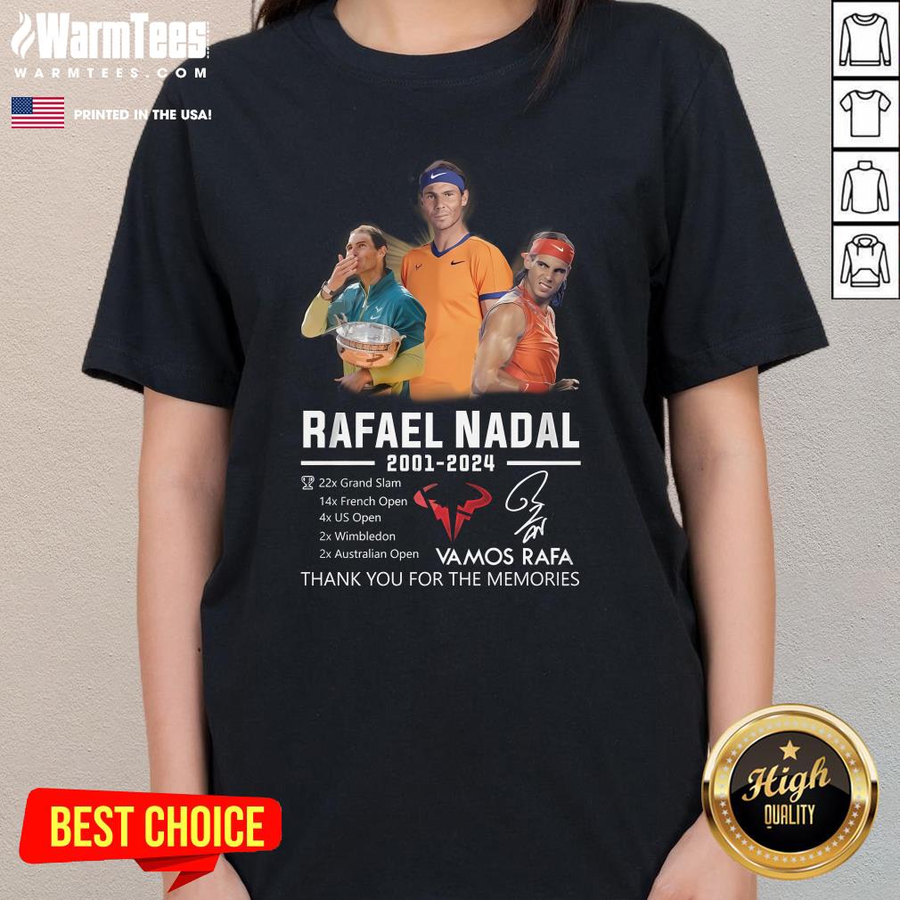 Top Rafael Nadal 2001-2024 Thank You For The Memories Ladies-Tee