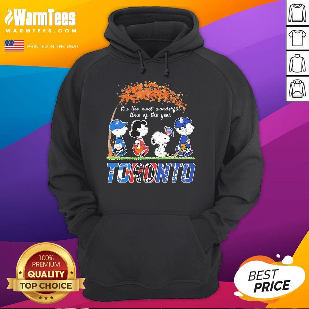 Top The Peanuts Toronto Sports It's The Most Wonderful Time Of The Year Hoodie