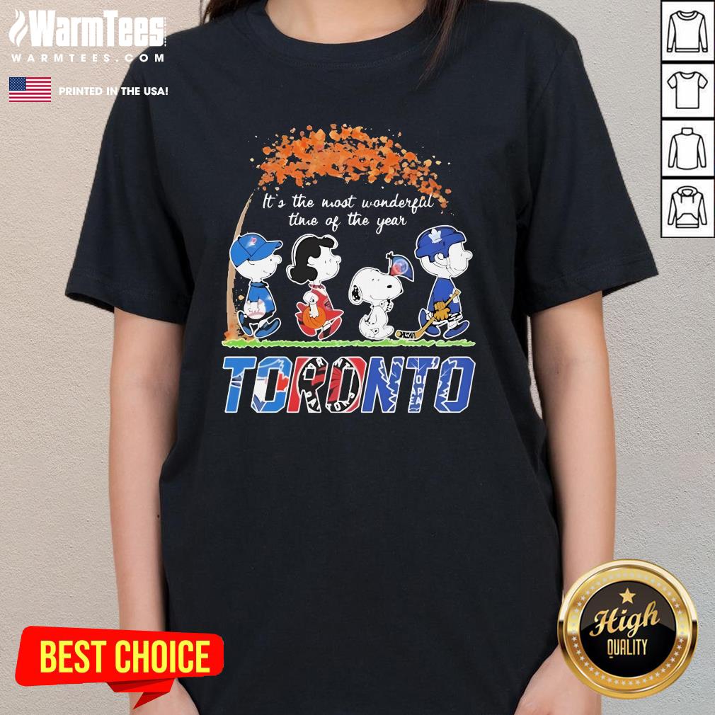 Top The Peanuts Toronto Sports It's The Most Wonderful Time Of The Year Ladies-Tee