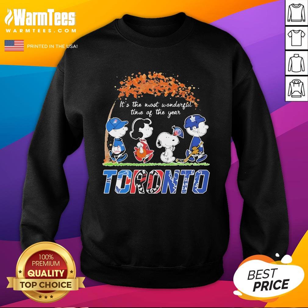 Top The Peanuts Toronto Sports It's The Most Wonderful Time Of The Year Sweatshirt