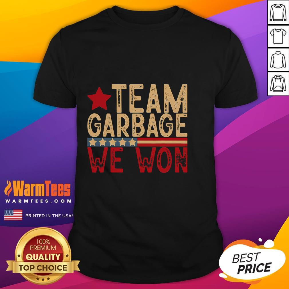 Awesome Team Garbage T-Shirt for Trump 2024 Elections featuring bold graphics and vibrant colors celebrating team spirit.
