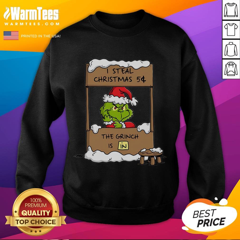 Awesome Grinch I Steal Christmas sweatshirt featuring a festive design perfect for holiday celebrations.
