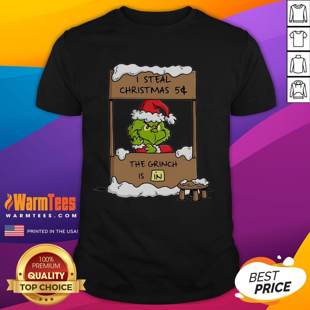Awesome The Grinch I Steal Christmas T-Shirt featuring a festive design perfect for holiday celebrations and fans of Dr. Seuss.