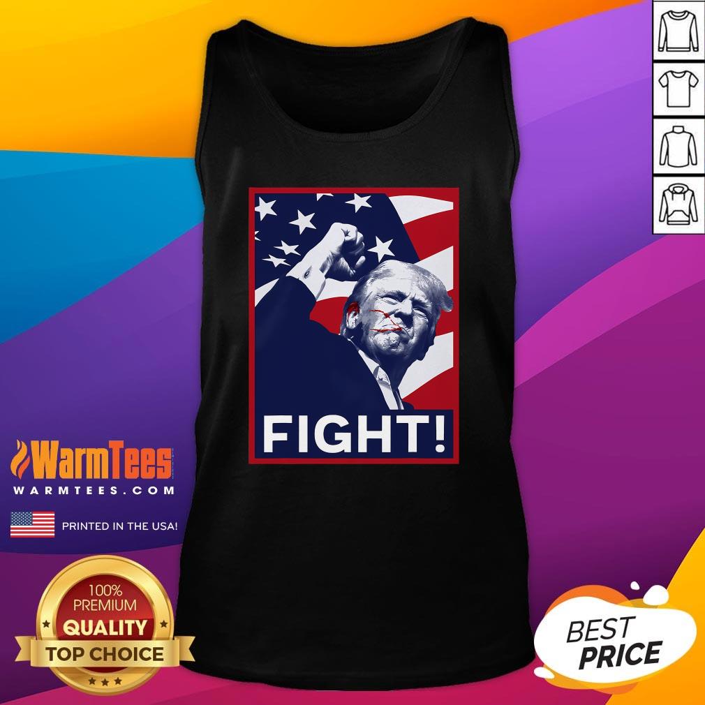 Awesome Trump Fight Fist Pump US Flag Poster 2024 Tank-Top