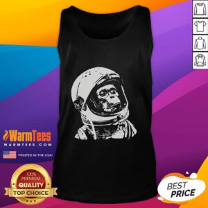 Cool vintage astronaut monkey tank top featuring a playful design for space travel enthusiasts.