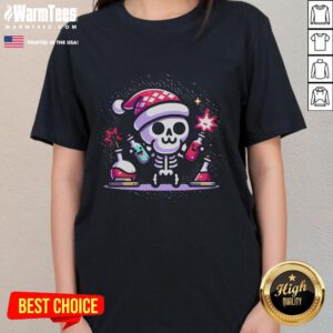 Cute Bare Bones Science tee featuring skeleton ladies design, perfect for science lovers and casual wear.