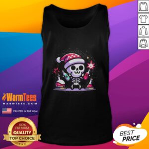 Cute bare bones science tank top featuring a playful skeleton design, perfect for science enthusiasts and casual wear.
