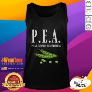 Funny Pea Picky Eatables for Amateurs tank top featuring a humorous design and vibrant colors, perfect for food lovers.