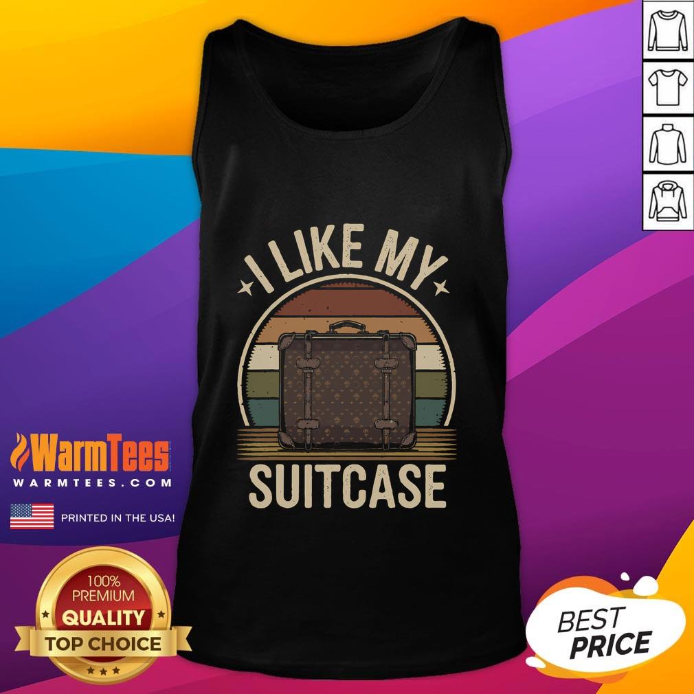 Funny vintage I like my suitcase Trump meme tank top design featuring humor and retro style for casual wear.