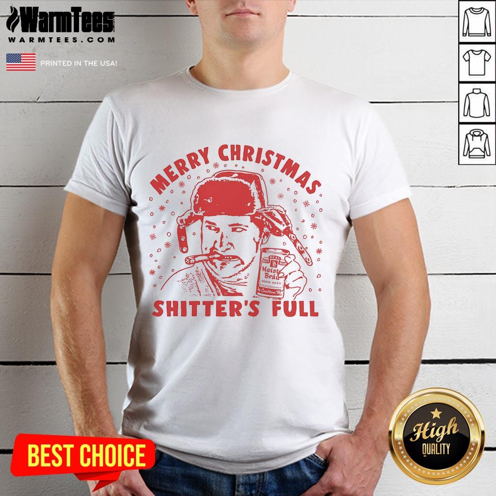 Good Cousin Eddie Merry Christmas Shitter's Full T-Shirt featuring a humorous holiday design perfect for festive celebrations.