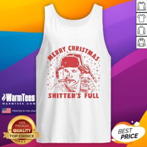Good Cousin Eddie Merry Christmas Shitters Full tank top featuring a festive design for holiday cheer.