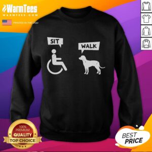 Funny 'Good Dog' sweatshirt for pet lovers, featuring a cute dog in a wheelchair, perfect for casual wear.