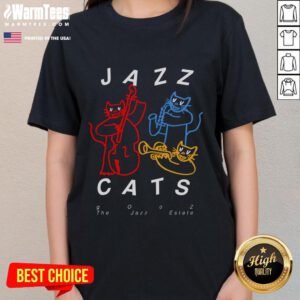 Good Jazz Cats Gooz The Jazz Estate Ladies Tee featuring a stylish design for jazz music lovers.