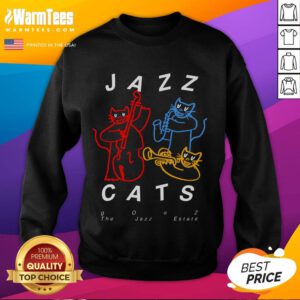 Good Jazz Cats Gooz The Jazz Estate sweatshirt featuring vibrant colors and a stylish design for jazz enthusiasts.