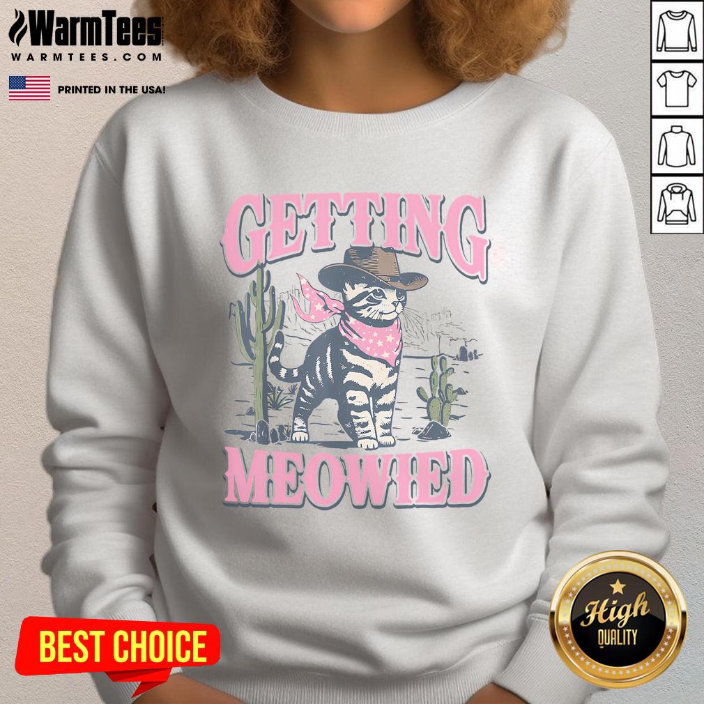 Good Meowdy Bachelorette Party sweatshirt featuring a fun cat bride design for a stylish cowgirl celebration.