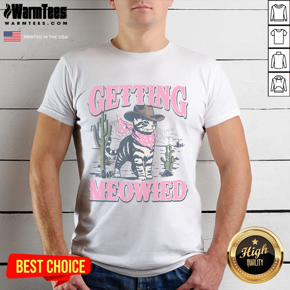 Alt Text: Good Meowdy Bachelorette Party Cowgirl T-Shirt featuring a cat bride design for a fun celebration.