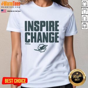Good Miami Dolphins Inspire Change Ladies Tee featuring vibrant team colors and logo, perfect for passionate fans.