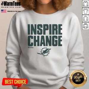 Good Miami Dolphins Inspire Change sweatshirt featuring team colors and logo, perfect for fans supporting social impact.