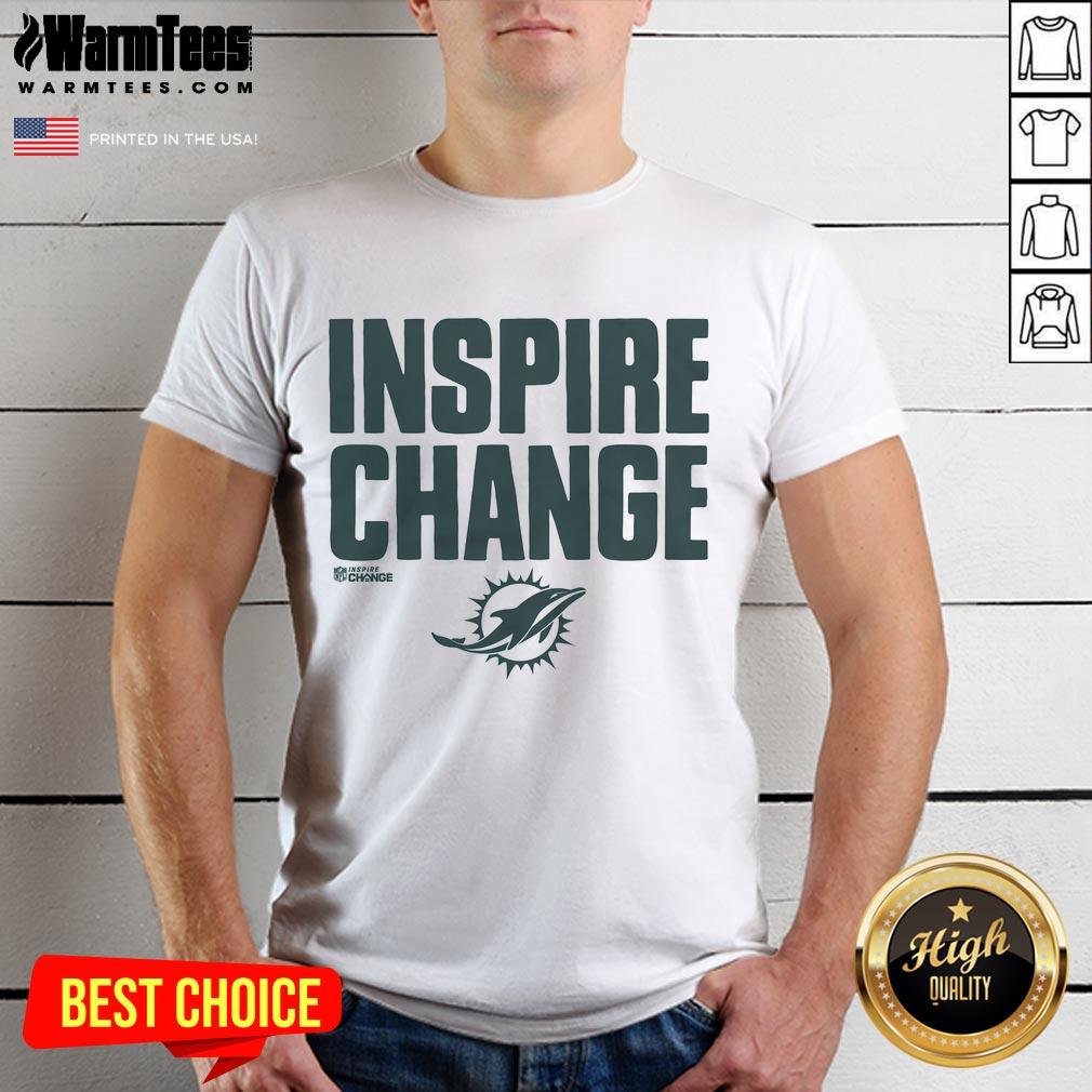 Good Miami Dolphins Inspire Change T-Shirt featuring vibrant team colors and inspirational design for fans.
