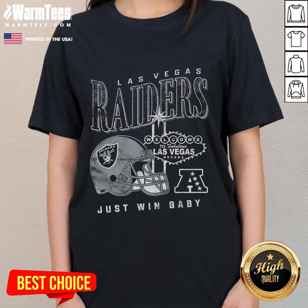 Good Rachel Crosby X Las Vegas Raiders NFL Welcome to Vegas ladies tee featuring stylish design and team logo.