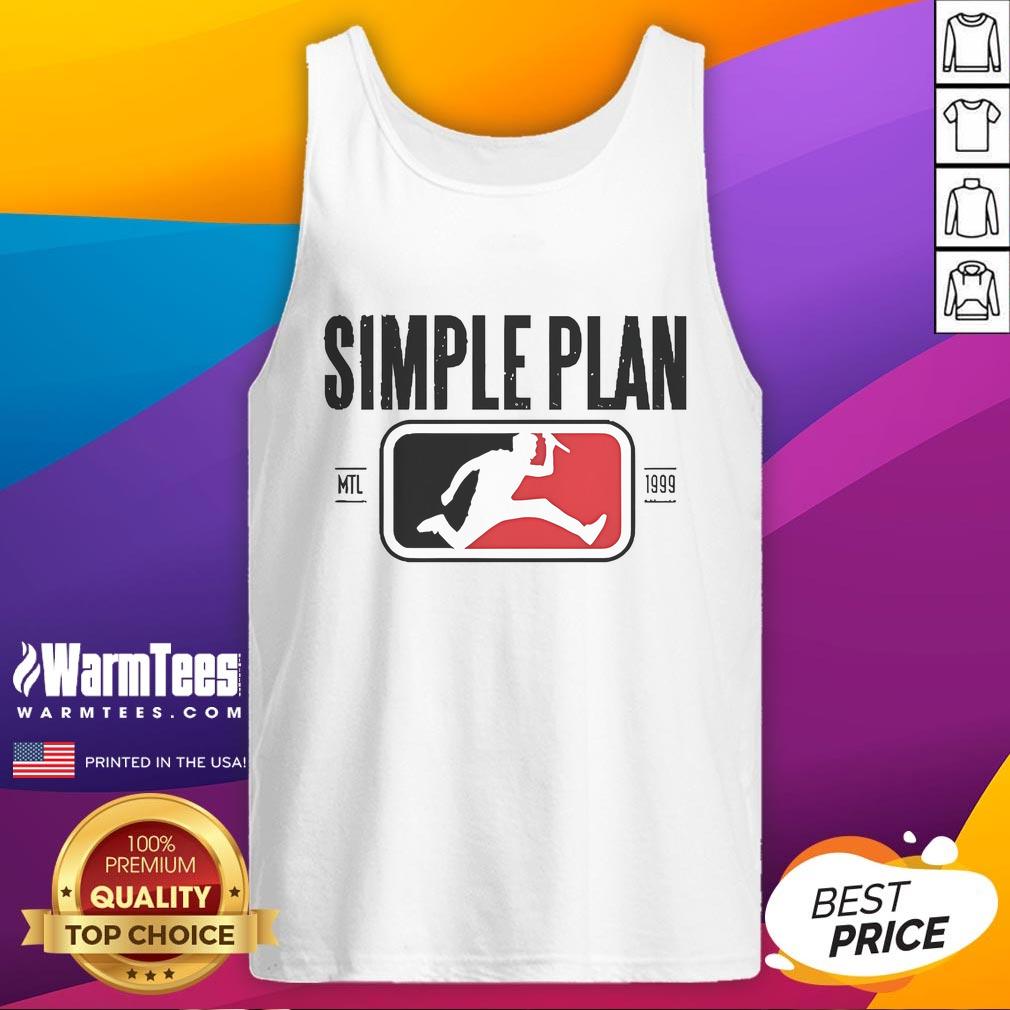 Official Simple Plan SP Style Logo Raglan Tank Top featuring a stylish design and comfortable fit for fans.