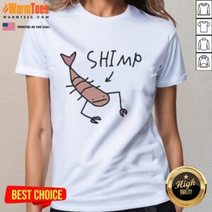 Official Worstshirts Shrimp Ladies Tee featuring a colorful shrimp graphic on a stylish women's t-shirt.