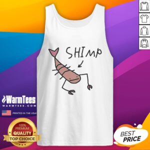 Alt Text: Official Worstshirts shrimp tank top featuring a fun seafood graphic, perfect for summer beachwear.