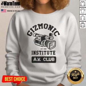 Top MST3K Gizmonic Institute AV Club sweatshirt featuring iconic logo and vintage style, perfect for fans of Mystery Science Theater.