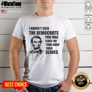 Alt Text: Awesome Abe Lincoln t-shirt featuring a humorous quote about Democrats, perfect for political satire fans.