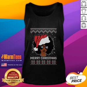 Awesome African American ugly Christmas pajama tank top featuring festive designs and vibrant colors for holiday cheer.
