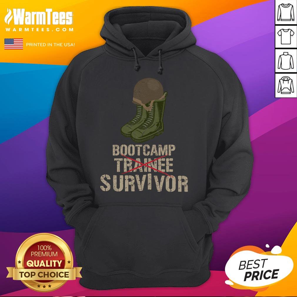 Alt Text: Awesome Army Bootcamp Workout Survivor Hoodie featuring a bold design perfect for fitness enthusiasts.