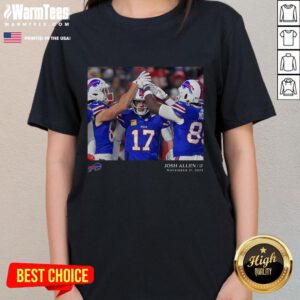 Awesome Buffalo Bills Josh Allen black NFL Flash Features Week 11 ladies tee showcasing team pride and style.