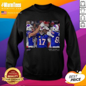 Alt Text: Josh Allen Black NFL Flash Sweatshirt for Buffalo Bills Week 11, featuring bold team graphics and comfortable design.