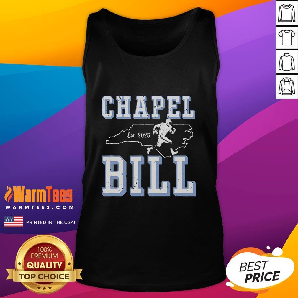 Vintage North Carolina fan tank top featuring 'Awesome Chapel Bill' design, perfect for stylish sports enthusiasts.