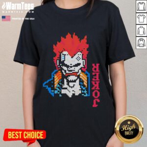Awesome Cyberpunk 2077 x Balatro Joker ladies tee featuring vibrant graphic design and stylish cut for fans.