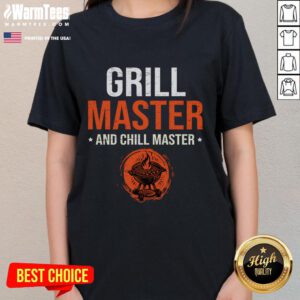 Awesome Grill Master and Chill Master Father's Day ladies tee featuring a fun design for dads who love grilling.