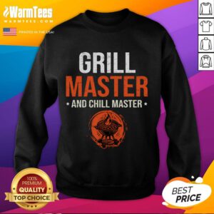 Awesome Grill Master and Chill Master Father's Day sweatshirt, perfect gift for dads who love grilling and relaxing.