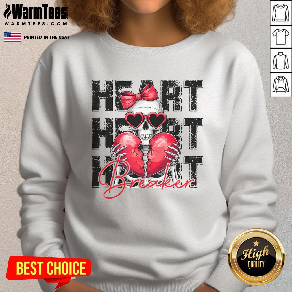 Couple wearing matching 'Awesome Heart Breaker' sweatshirts, showcasing a cute and funny style for couples.