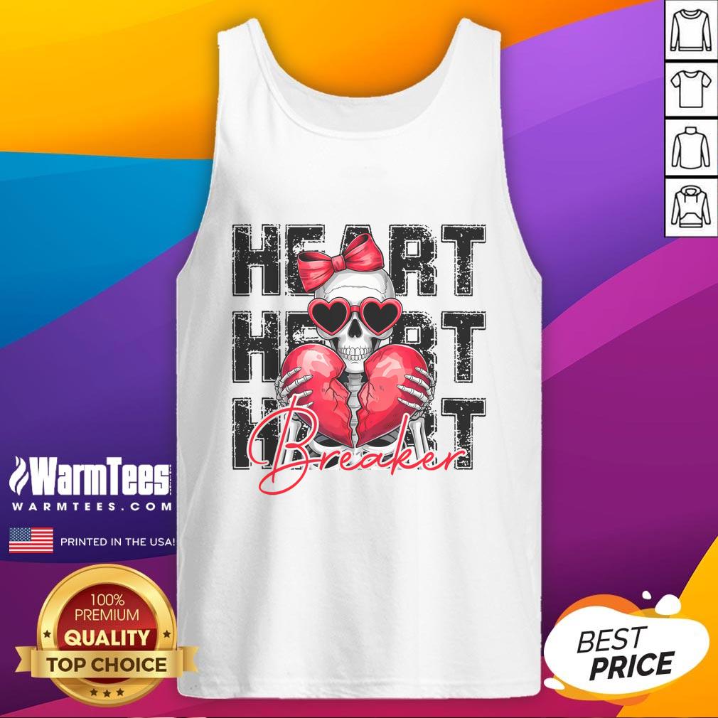 Cute couple wearing matching Awesome Heart Breaker tank tops, showcasing their fun and playful relationship style.