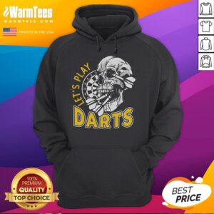 Awesome hoodie featuring a skull dartboard and arrows, perfect for dart players who love stylish gaming apparel.