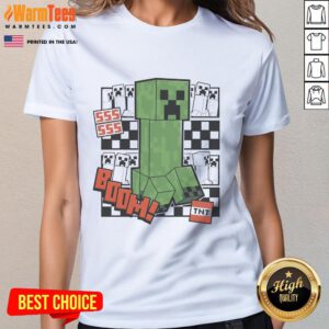 Awesome Minecraft Creeper TNT ladies tee featuring a vibrant graphic design, perfect for gaming fans and casual wear.