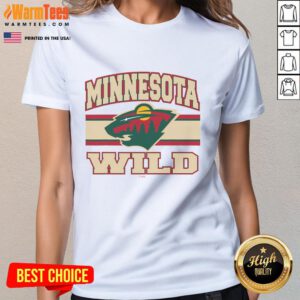 Awesome Minnesota Wild Stripe Ladies Tee featuring bold stripes and team logo, perfect for fans and stylish wear.