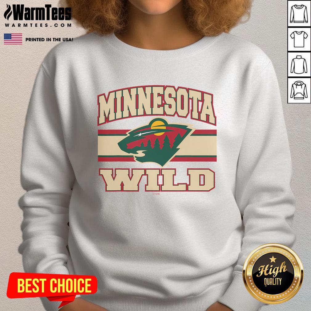 Awesome Minnesota Wild stripe sweatshirt featuring team colors and logo, perfect for fans and casual wear.